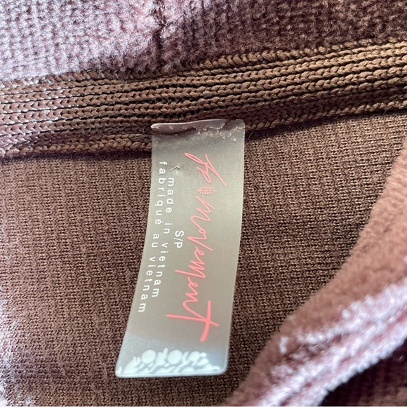 Free people movement hoodie womens Small brown cropped Y2K streetwear goth comfy - Picture 7 of 14